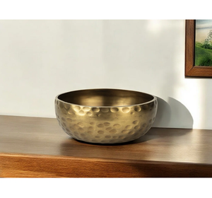 Cuenco dorado de aluminio y Metal pulido hecho a mano, cuenco de servicio de moda para el hogar y las fiestas de boda, uso de utensilios de cocina - Product Image 1