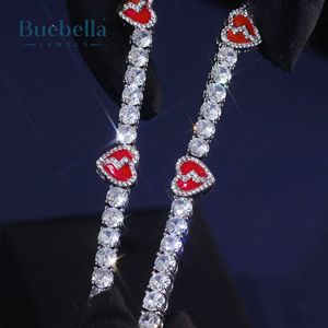 Gran oferta 925 Plata 14K chapado en oro blanco 5mm moissanita diamante tenis cadena hombres Corazón Roto tenis moissanita collares - Product Image 4