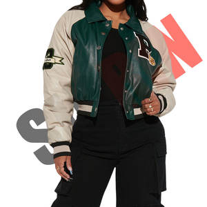 Veste en jean slim fit sur mesure de haute qualité pour femmes, col en fourrure de renard, fermeture éclair en cuir véritable, coupe-vent, personnalisable - Product Image 2