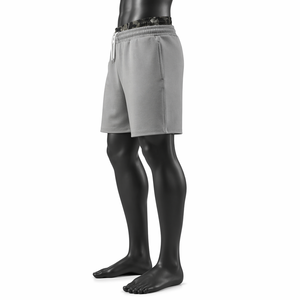 Pantalones Cortos Deportivos de Malla Gris para Hombre, Personalizados, OEM ODM, Cintura Elástica con Cordón Ajustable, Estilo Camuflaje - Product Image 3