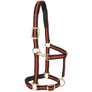 Leathercart LC-12 Custom Leather Webbing <b>Horse</b> Halter Dual Colors Fully Adjustable Comfortable Equestrian Head Collar - Product Image 1