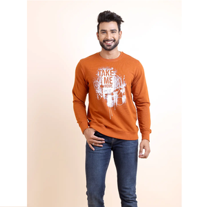 Sudadera de manga larga de punto de bucle estampado de alta calidad para hombres Ropa diaria duradera cómoda para el color óxido para todos para el invierno - Product Image 1