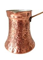 Cafetière turque en laiton martelé à la main, écologique, 250 ml, pour cuisinière, avec poignée en bois, Ibrik Cezve