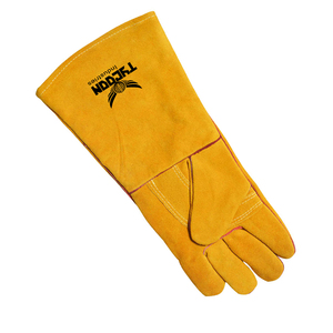 ถุงมือเชื่อมหนังวัวแดงแยกฝ่ามือคู่ถุงมือป้องกันมือ - Product Image 5
