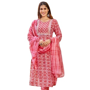 Hermoso Conjunto de Kurti Listo Hecho De Seda Modelo Para Mujer Por Fabzone - Product Image 1