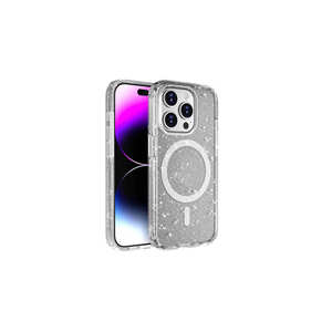 Étui de luxe transparent en TPU avec paillettes pour MagSafe pour iPhone 15 Pro Max, en polycarbonate, violet, antichoc, inspiré - Product Image 2