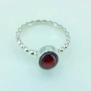 Boho January Birthstone <b>Ring</b> 925 Sterling <b>Silver</b> Handmade with Oval <b>Garnet</b> Perfect Gift for Her Birthday or Anniversary - Product Image 1