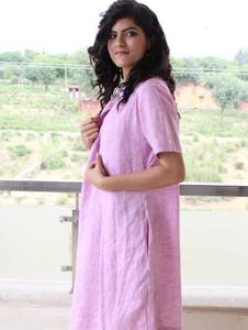 Fait à la main femmes coton flammé vêtements d'été robe courte femmes ethnique Midi avec bouton détail Vintage dentelle robe ethnique - Product Image 3