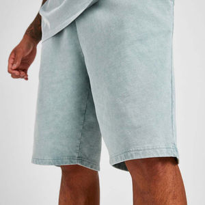 Short de survêtement en éponge française personnalisé lourd pour hommes grande taille XS impression DTG personnalisée en vrac maille en coton délavé à l'acide - Product Image 2