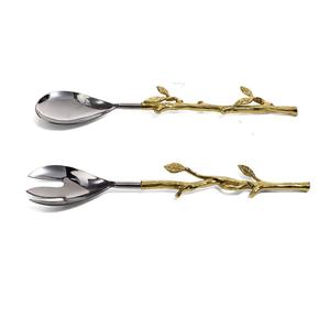 Vente en gros de couverts de cuisine, restaurant, hôtel, ensemble de cuillères de mariage en laiton de luxe, ensemble de couverts en acier inoxydable. - Product Image 1