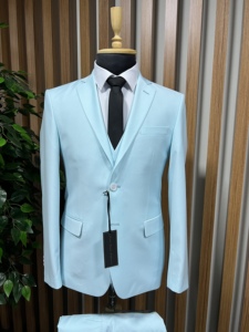 Luxury Elite Elegant High Quality <b>Viscose</b> And <b>Polyester</b> <b>Fabric</b> Men Elite Suit Wedding Groom's & Business Suit For Men - Product Image 4