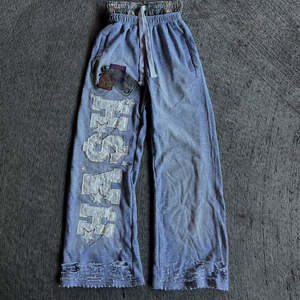 Pantalones Deportivos Anchos y Holgados Personalizados Kivotech para Hombre, Lavado Ácido, Decoloración al Sol, Felpa Francesa, 100% Algodón, Pantalones Deportivos Gruesos - Product Image 1