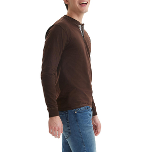 Col rond avec bouton T-shirt de taille normale logo graphique à impression personnalisée Manches longues Polyester Uni Microfibre vierge à séchage rapide - Product Image 4