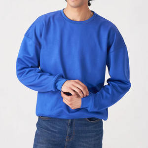 Logotipo personalizado OEM al por mayor de cuello redondo de gran tamaño de los hombres 100% de algodón recortado jersey de cuello redondo en blanco sudadera de peso pesado - Product Image 4