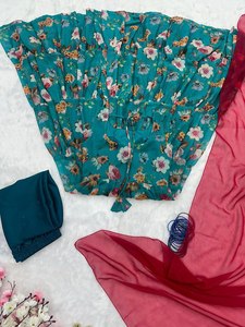 Summer Comfort 2025 High Premium Quality Fancy Floral Printed Back Side Dori Pattern Anarkali <b>Dress</b> <b>for</b> Girls' Wear <b>for</b> <b>Sale</b> - Product Image 4
