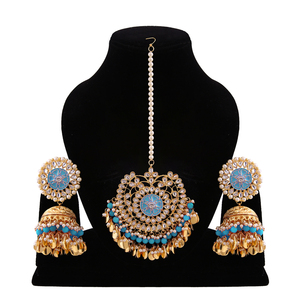 Boucles d'oreilles pendantes tendance en alliage indien, style Jhumka, faites à la main, bijoux de tête pour femmes - Product Image 1