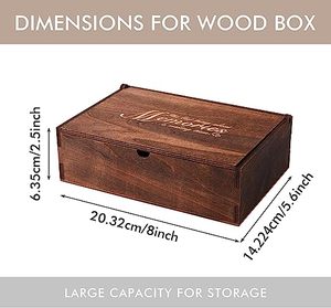 Boîte à mémoire Boîte à souvenirs en bois Boîte décorative Organisateur Cadeau de fiançailles de mariage pour les couples de femmes, Cadeau d'anniversaire d'anniversaire - Product Image 2