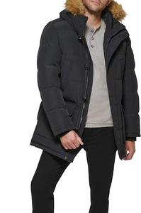 Ventes en gros 2026 Parka longue matelassée pour homme avec capuche à fourrure, coupe-vent d'extérieur, avec poches - Product Image 4
