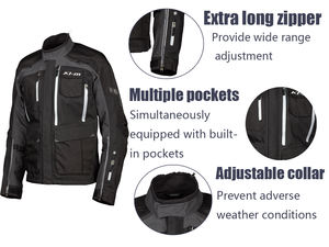 แจ็คเก็ตมอเตอร์ไซค์ฤดูหนาวคุณภาพสูงสำหรับผู้ชาย ผลิตตามสั่ง แบรนด์ส่วนตัว กันน้ำ กันลม ระบายอากาศ หนัง ป้องกันรังสียูวี ทนไฟ - Product Image 5