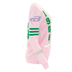 Alpha | Kapa | Alpha Sorority <b>Cardigan</b> Sweater Greek Letters Winter Print Front Logo for AKA Sorority Customized Design - Product Image 2