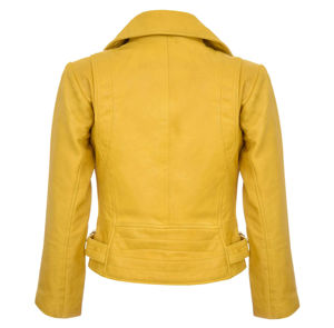 Vente en gros Veste en cuir de mouton véritable pour femmes Manteau en cuir de printemps à la mode de style court pour dames OEM - Product Image 6