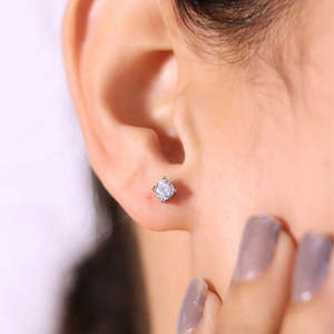 NOVAMART Fine Zarkan Cute 14K Gold Tops Trendy <b>Silver</b> <b>Stud</b> <b>Earrings</b> Flower-shaped Drop Zircon Diamond for Weddings Engagements W - Product Image 1