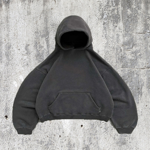 2025 recadrée surdimensionné hommes sweats à capuche vierges goutte épaule coton Polyester doux coton logo personnalisé sweat à capuche Boxy Fit usine - Product Image 4