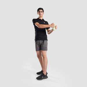 Polo de golf pour jeunes GA en tissu Oxford long noir respirant, écologique, brodé en soie, technique, taille 6XL, coupe ample - Product Image 4
