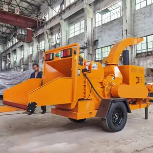 High Quality High Power Tree Mobile Branch Crusher Chipper Machine Wood Log Chipper Branch Crusher