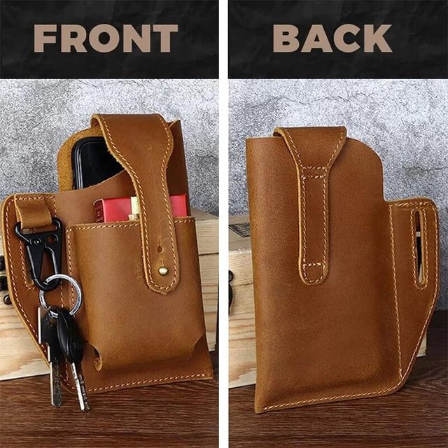 Durable Leather Phone Case Waterproof Shockproof Features Belt Holder Wallet Function for All Mobile Phones