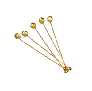 Cuillère de bar en laiton classique de haute qualité avec vaisselle en or en relief ensembles d'outils de cuisine en gros cuillère de bar en laiton - Product Image 5