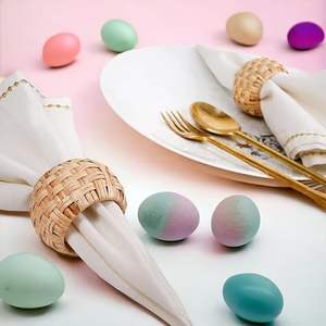 Ronds de serviette modernes en corde de jute naturelle, couleur personnalisable, pour la décoration de table lors de mariages, fêtes et événements festifs, lot de 12 pièces - Product Image 3