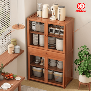 Mueble de Cocina Multifuncional Ohaha con Puertas de Vidrio y Madera MDF - TB057 - Product Image 3