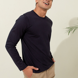 T-shirt à manches longues pour hommes, décontracté, col rond, Fitness, été, vente en gros, Offre Spéciale - Product Image 2