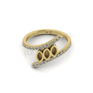 Meilleure qualité 4x2mm argent Semi-anneau de montage Style classique anniversaire cadeau de mariage pour les filles plaqué rhodium pour les fêtes - Product Image 3