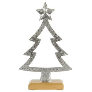 Sculpture de cerf en métal décorative de Noël avec base en bois, finition dorée, décoration d'arbre de Noël, décoration de bureau à domicile, hôtel, ornements - Product Image 4