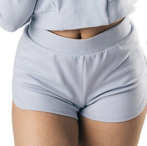 Pantalones cortos de gimnasio para mujer de cintura alta, logotipo personalizado y precio de diseño, ajustados unisex - Product Image 2