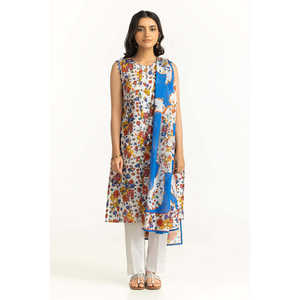 Traje de 3 piezas de gasa estampada sin coser SD-52003, top incluido - Product Image 3