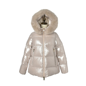 Chaqueta Acolchada con Logotipo Personalizado de Alta Calidad al por Mayor para Mujer, Talla Grande, Nailon y Piel, Transpirable, Impermeable, Chaqueta de Invierno para Exteriores - Product Image 1