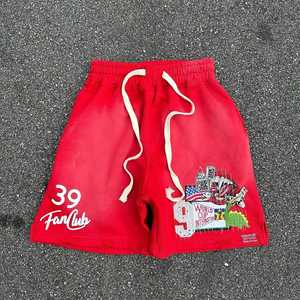 Pantalones Cortos Casuales de Felpa Francesa para Hombre, al por Mayor, 100% Algodón, Lavado Ácido, Decoloración al Sol, Borde Crudo, Cordón Ajustable, Transpirables y de Secado Rápido - Product Image 2