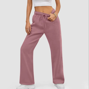 Pantalon large ample personnalisé femmes français éponge coton empilé pantalon de survêtement hommes fusées Baggy Double taille pantalon de survêtement 2026 - Product Image 5