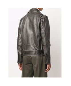 Chaqueta de motocicleta de cuero de piel de oveja negra Bolsillo delantero Cintura con cinturón Venta al por mayor Cremallera Chaquetas DE SEGURIDAD DE manga completa - Product Image 6