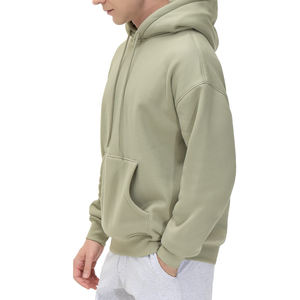Sweats à capuche en coton de haute qualité personnalisés 320 g/m², poids lourd, vente en gros, basiques vierges, sweats à capuche en molleton personnalisés, sweats à capuche surdimensionnés pour hommes - Product Image 2