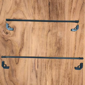 Black Heavy Duty Solid Brass Stair Carpet Rod Set, 120cm Length, Bulk Supply - Product Image 1