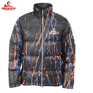Veste d'hiver personnalisée pour hommes manteau chaud à capuche imprimé par sublimation pour les sports d'extérieur grande taille prix de gros col montant - Product Image 1