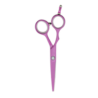 Kit de ciseaux de barbier personnalisés 6 pièces avec manche en acier rose, pour droitiers, en acier inoxydable, pour la coupe et l'éclaircissement des cheveux en salon