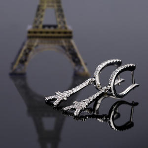 ต่างหูแฟชั่นทรงห้อยรูปหอไอเฟลทำจากเงินสเตอร์ลิงของเจลิยา - Product Image 6