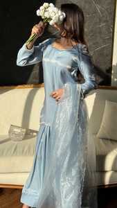 ชุดเดรสสำหรับผู้หญิงแบบดั้งเดิมของ Farshi ชุดเดรสลำลองทรงเอลูกไม้ธรรมชาติปักลายฤดูร้อน - Product Image 5