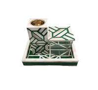 Brûleur à Bakhoor en bois de manguier brun et acrylique, parfum rose, décoration d'intérieur, certifié EPCH, Inde, Ramadan 2027