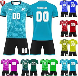 ชุดฟุตบอลแบบกำหนดเอง เสื้อแขนสั้นและกางเกงขาสั้น สีเขียวขาว ลายเรขาคณิต ชุดทีม - Product Image 6